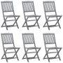 Folding garden chairs 6 pcs solid acacia wood cushions by , Garden chairs - Ref: Foro24-3065460, Price: 314,89 €, Discount: %