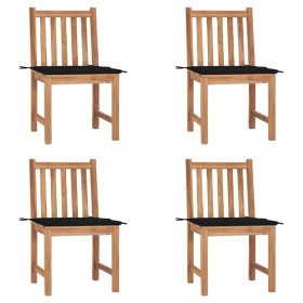 Garden chairs 4 units solid teak wood with cushions by , Garden chairs - Ref: Foro24-3073095, Price: 423,42 €, Discount: %