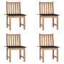 Garden chairs 4 units solid teak wood with cushions by , Garden chairs - Ref: Foro24-3073095, Price: 423,42 €, Discount: %