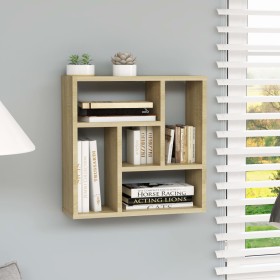 Oak-colored plywood wall shelf 45.1x16x45.1 cm by vidaXL, Shelves and shelves - Ref: Foro24-802951, Price: 26,78 €, Discount: %