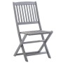 8 pcs folding garden chairs and solid acacia wood cushions by , Garden chairs - Ref: Foro24-3078301, Price: 405,36 €, Discoun...