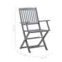 8 pcs folding garden chairs and solid acacia wood cushions by , Garden chairs - Ref: Foro24-3078273, Price: 388,33 €, Discoun...