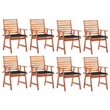 Garden dining chairs and cushions 8 units solid acacia wood by , Garden chairs - Ref: Foro24-3078381, Price: 553,16 €, Discou...