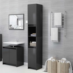 Gray plywood bathroom cabinet 30x30x183.5 cm by vidaXL, Bathroom furniture - Ref: Foro24-802671, Price: 162,99 €, Discount: %