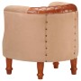 Cubic armchair in real leather and solid brown mango wood by , Armchairs - Ref: Foro24-320603, Price: 230,66 €, Discount: %