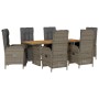 Garden dining set 7 pieces and gray synthetic rattan cushions by , Garden sets - Ref: Foro24-3213522, Price: 1,00 €, Discount: %