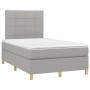 Cama box spring con colchón y LED tela gris claro 120x190 cm de , Camas y somieres - Ref: Foro24-3270246, Precio: 420,15 €, D...