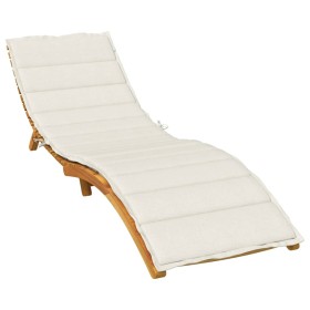 Cushion for sun lounger in cream melange fabric 200x70x4 cm by , Cushions for chairs and sofas - Ref: Foro24-4002522, Price: ...