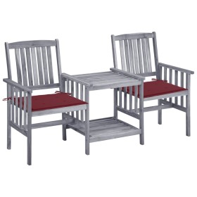 Garden chairs with table and solid acacia wood cushions by , Garden sets - Ref: Foro24-3061311, Price: 158,99 €, Discount: %