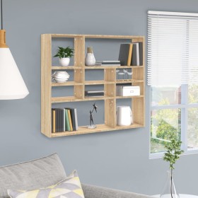 Oak-colored plywood wall shelf 90x16x78 cm by vidaXL, Shelves and shelves - Ref: Foro24-802942, Price: 45,99 €, Discount: %