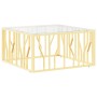 Golden stainless steel and glass coffee table 80x80x40 cm by , Coffee table - Ref: Foro24-350058, Price: 200,99 €, Discount: %