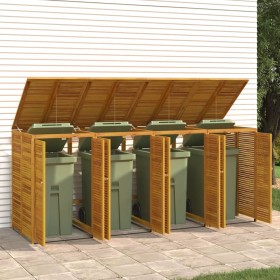 Shed for 4 acacia wood trash cans 280x89x117cm by , Waste container supports - Ref: Foro24-3155241, Price: 642,52 €, Discount: %