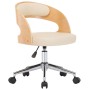 Silla de oficina giratoria madera curvada cuero sintético crema de vidaXL, Sillas de oficina - Ref: Foro24-3054844, Precio: 1...