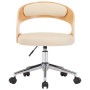 Silla de oficina giratoria madera curvada cuero sintético crema de vidaXL, Sillas de oficina - Ref: Foro24-3054844, Precio: 1...