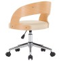 Silla de oficina giratoria madera curvada cuero sintético crema de vidaXL, Sillas de oficina - Ref: Foro24-3054844, Precio: 1...