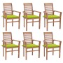 Sillas de comedor 6 uds madera teca con cojines verde brillante de , Sillas de jardín - Ref: Foro24-3072957, Precio: 600,54 €...