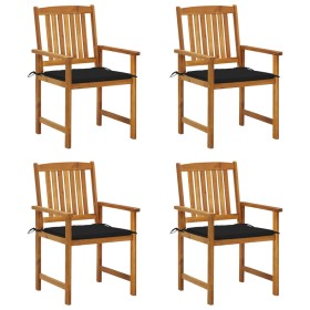 Garden chairs with cushions 4 units solid acacia wood by , Garden chairs - Ref: Foro24-3061182, Price: 288,08 €, Discount: %