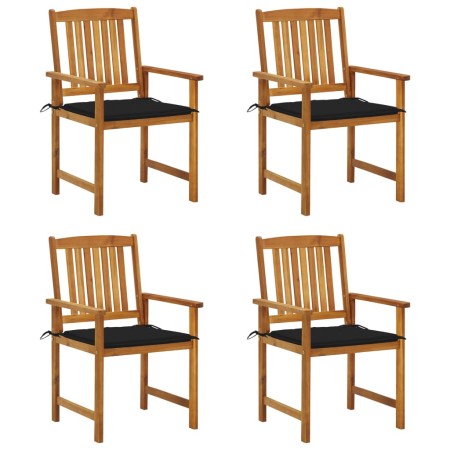 Garden chairs with cushions 4 units solid acacia wood by , Garden chairs - Ref: Foro24-3061182, Price: 287,73 €, Discount: %