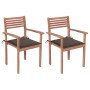 Garden chairs 2 pcs teak wood with taupe gray cushions by , Garden chairs - Ref: Foro24-3062270, Price: 182,44 €, Discount: %