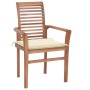 Dining chairs 2 pcs solid teak wood with cream cushions by , Garden chairs - Ref: Foro24-3062597, Price: 194,99 €, Discount: %