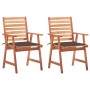 Garden dining chairs and cushions 2 pcs solid acacia wood by , Garden chairs - Ref: Foro24-3064328, Price: 132,65 €, Discount: %