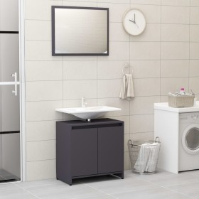 Gray plywood bathroom furniture set by vidaXL, Bathroom furniture - Ref: Foro24-802653, Price: 65,81 €, Discount: %