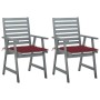 Garden dining chairs 2 pcs solid acacia wood with cushions by , Garden chairs - Ref: Foro24-3064410, Price: 174,39 €, Discoun...