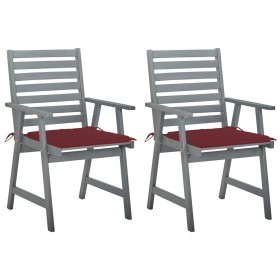 Garden dining chairs 2 pcs solid acacia wood with cushions by , Garden chairs - Ref: Foro24-3064410, Price: 174,39 €, Discoun...