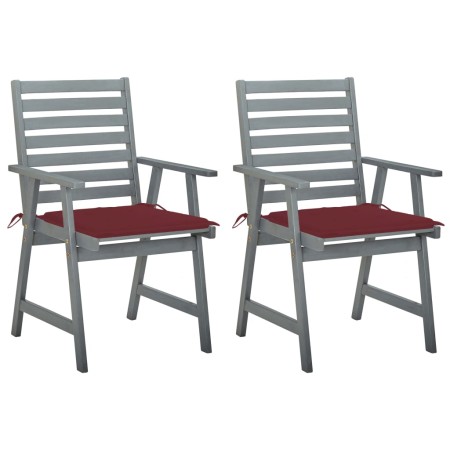 Garden dining chairs 2 pcs solid acacia wood with cushions by , Garden chairs - Ref: Foro24-3064410, Price: 174,39 €, Discoun...