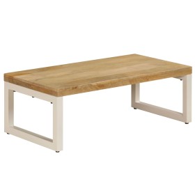 Solid mango wood and steel coffee table 100x50x35 cm by , Coffee table - Ref: Foro24-247339, Price: 135,44 €, Discount: %