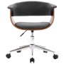 Swivel office chair with curved wood and gray fabric by vidaXL, Office chairs - Ref: Foro24-3054834, Price: 155,24 €, Discoun...