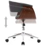 Swivel office chair with curved wood and gray fabric by vidaXL, Office chairs - Ref: Foro24-3054834, Price: 155,24 €, Discoun...