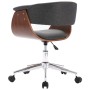 Swivel office chair with curved wood and gray fabric by vidaXL, Office chairs - Ref: Foro24-3054834, Price: 155,24 €, Discoun...