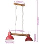 Worn red ceiling lamp 25 W E27 85x28x109 cm by , Lamps - Ref: Foro24-371839, Price: 89,73 €, Discount: %