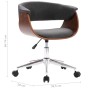 Swivel office chair with curved wood and gray fabric by vidaXL, Office chairs - Ref: Foro24-3054834, Price: 155,24 €, Discoun...