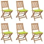 Folding garden chairs 6 units and solid acacia wood cushions by , Garden chairs - Ref: Foro24-3075005, Price: 320,89 €, Disco...