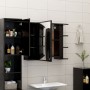 Armario de espejo de baño contrachapada negro 80x20,5x64 cm de vidaXL, Tocadores de baño - Ref: Foro24-802607, Precio: 67,64 ...