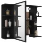 Armario de espejo de baño contrachapada negro 80x20,5x64 cm de vidaXL, Tocadores de baño - Ref: Foro24-802607, Precio: 72,66 ...