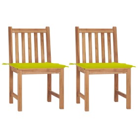 Garden chairs, 2 units, solid teak wood with cushions by , Garden chairs - Ref: Foro24-3062927, Price: 210,99 €, Discount: %