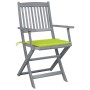 Folding garden chairs 6 pcs with solid acacia wood cushions by , Garden chairs - Ref: Foro24-3065418, Price: 307,04 €, Discou...