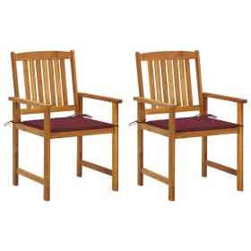 Garden chairs with cushions, 2 units, solid acacia wood by , Garden chairs - Ref: Foro24-3061185, Price: 150,89 €, Discount: %