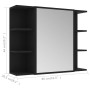 Armario de espejo de baño contrachapada negro 80x20,5x64 cm de vidaXL, Tocadores de baño - Ref: Foro24-802607, Precio: 72,66 ...