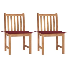 Garden chairs, 2 units, solid teak wood with cushions by , Garden chairs - Ref: Foro24-3062925, Price: 210,99 €, Discount: %