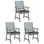 Garden dining chairs 3 pcs solid acacia wood and cushions by , Garden chairs - Ref: Foro24-3064436, Price: 275,96 €, Discount: %