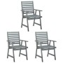 Garden dining chairs 3 pcs solid acacia wood and cushions by , Garden chairs - Ref: Foro24-3064436, Price: 275,96 €, Discount: %