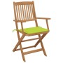 Folding garden chairs 4 units and solid acacia wood cushions by , Garden chairs - Ref: Foro24-3064628, Price: 218,26 €, Disco...