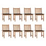 Garden chairs 8 units teak wood with cushions by , Garden chairs - Ref: Foro24-3073149, Price: 842,27 €, Discount: %