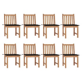 Garden chairs 8 units teak wood with cushions by , Garden chairs - Ref: Foro24-3073149, Price: 843,18 €, Discount: %