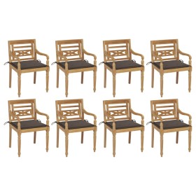 Batavia Stühle 8 Einheiten aus massivem Teakholz mit Kissen von , Gartenstühle - Ref: Foro24-3073357, Preis: 976,99 €, Rabatt: %