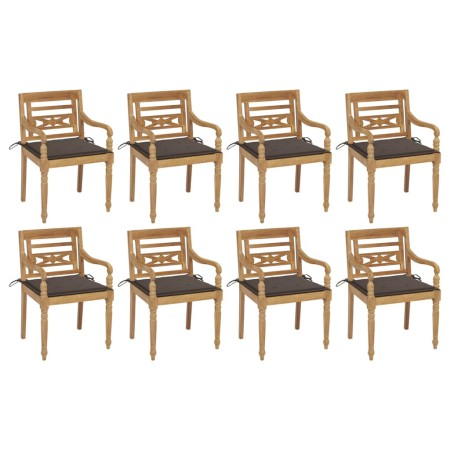 Batavia chairs 8 units solid teak wood with cushions by , Garden chairs - Ref: Foro24-3073357, Price: 976,99 €, Discount: %